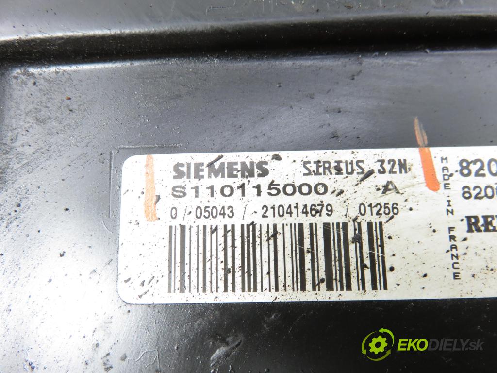 RENAULT CLIO II (BB_, CB_) HB 2001 43,00 1.2 (BB0A, BB0F, BB10, BB1K, BB28, BB2D, BB2H, CB0 1149,00 řídící jednotka motora 8200162378 ; S110115000A