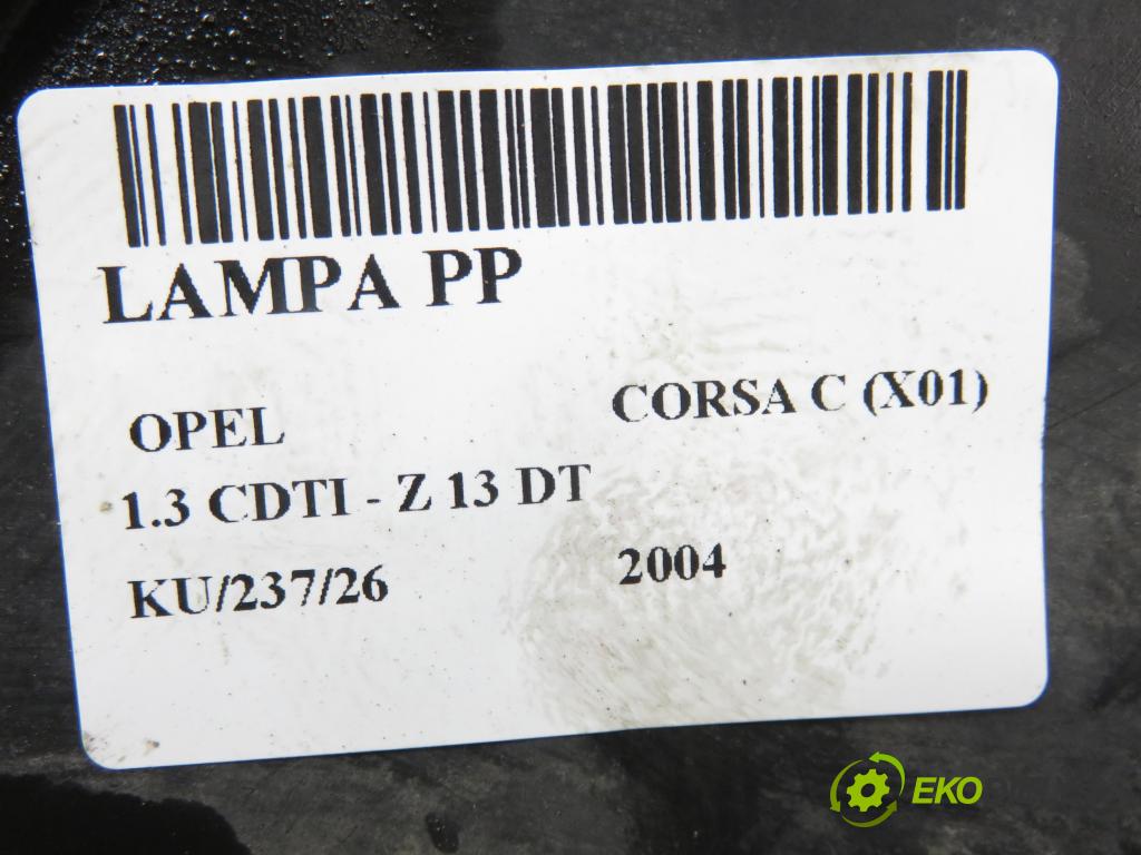 OPEL CORSA C (X01) HB 2004 51,00 1.3 CDTI - Z 13 DT 1248,00 Svetlo PP 1307088300 ; 09196283