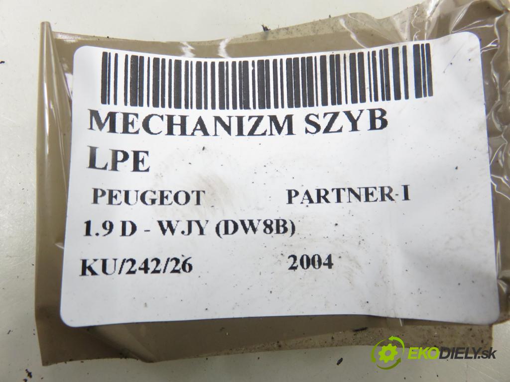 PEUGEOT PARTNER Combispace (5F) KOMBIVAN 2004 51,00 1.9 D - WJY (DW8B) 1868,00 Mechanizmus okien 0130821763