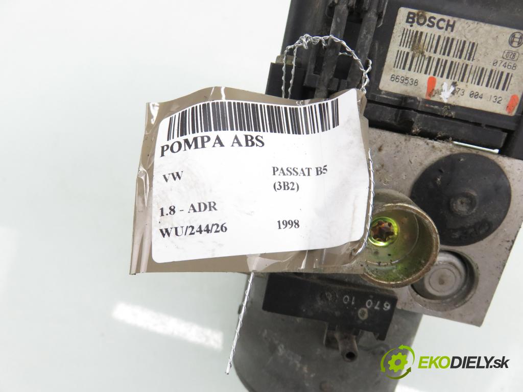 VW PASSAT B5 (3B2) SEDAN 1998 92,00 1.8 20V 125 - ADR 1781,00 Pumpa ABS 0273004132 ; 8E0614111HL ; 0265216411 (Pumpa ABS)