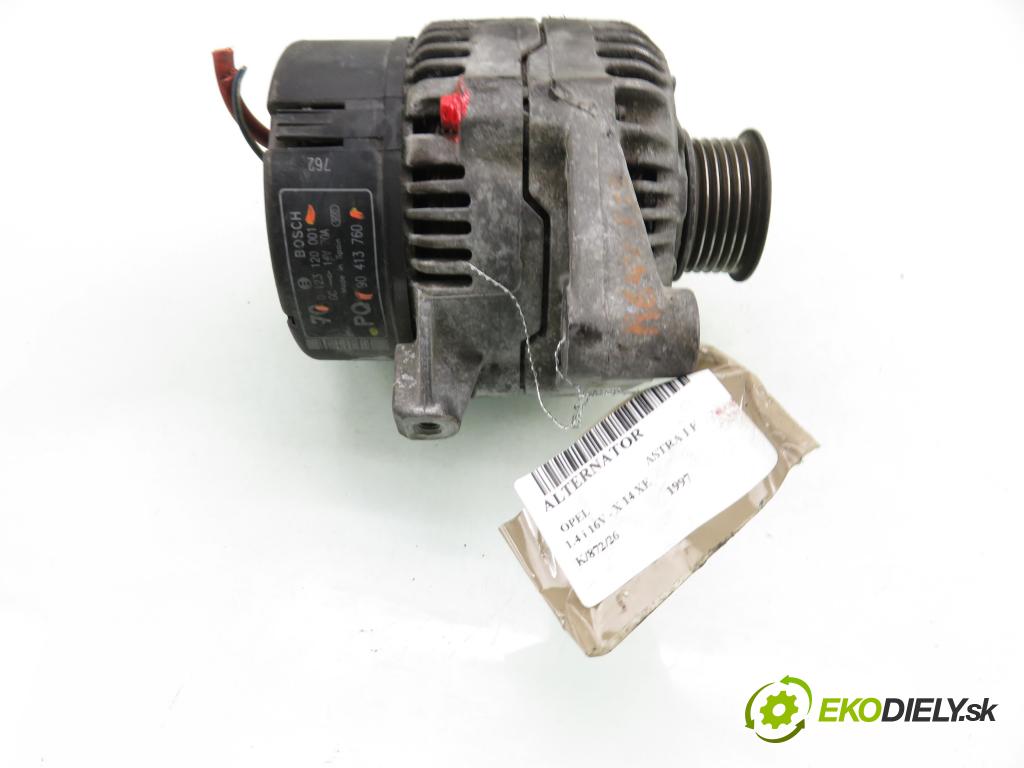 OPEL ASTRA F (T92) SEDAN 1997 66,00 1.4 i 16V - X 14 XE 1389,00 Alternátor 90413760 ; 0123120001 (Alternátor)