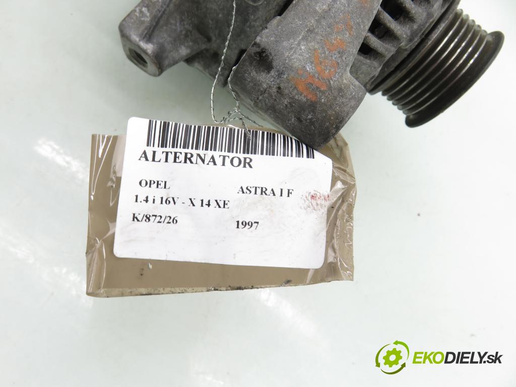 OPEL ASTRA F (T92) SEDAN 1997 66,00 1.4 i 16V - X 14 XE 1389,00 Alternátor 90413760 ; 0123120001 (Alternátor)