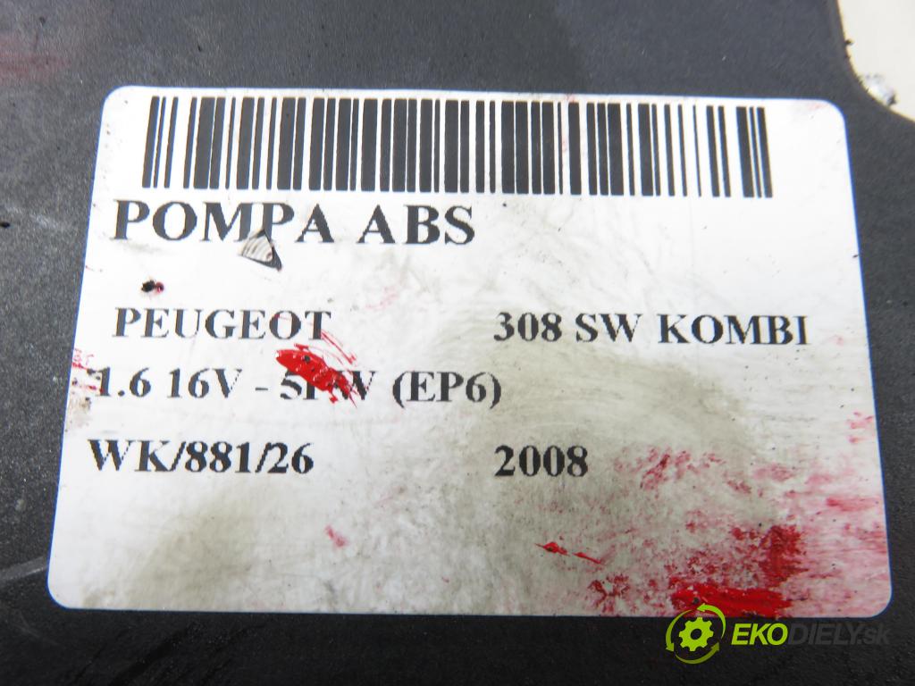 PEUGEOT 308 SW KOMBI 2008 88,00 1.6 16V - 5FW (EP6) 1598,00 Pumpa ABS 0265951103 (Pumpa ABS)