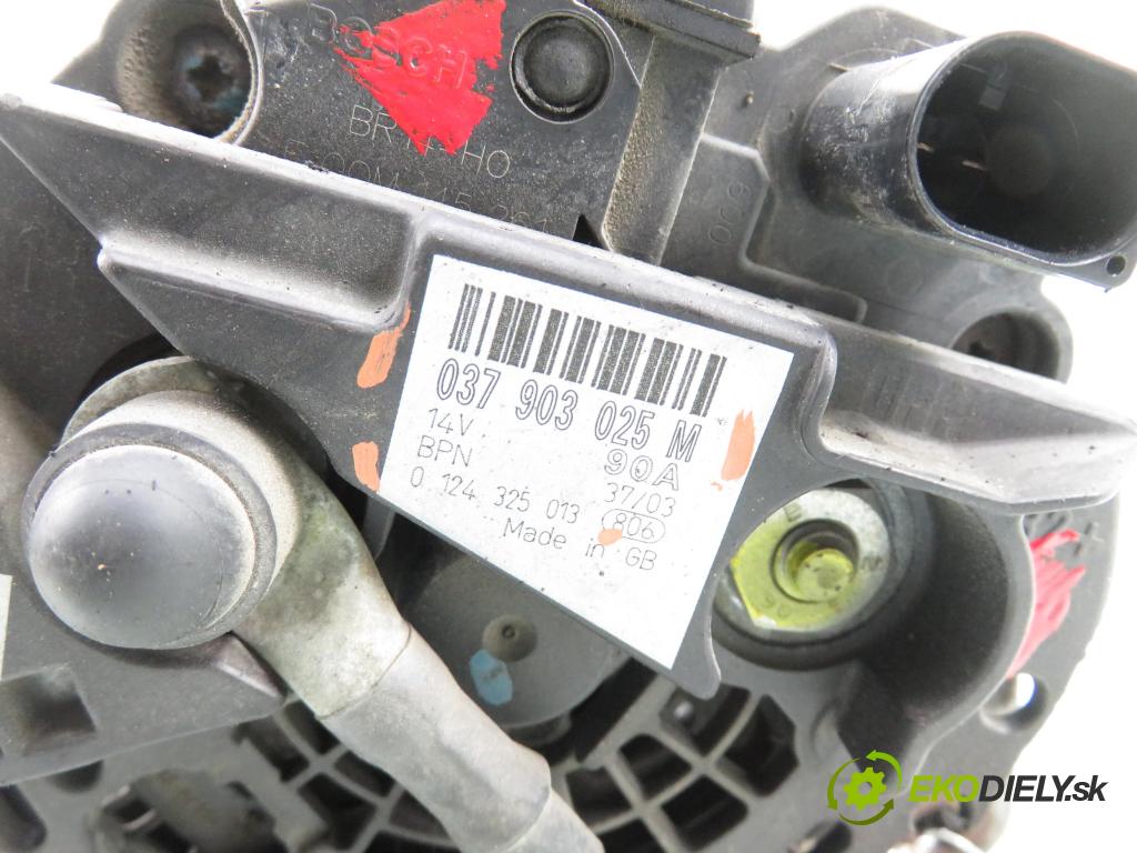VW POLO (9N_) HB 2003 55,00 1.4 16V 75 - BBY 1390,00 Alternátor 037903025M ; 0124325013 (Alternátor)