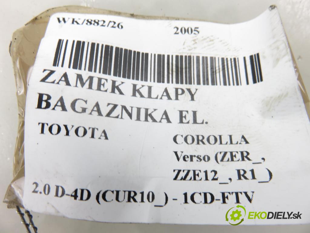 TOYOTA COROLLA Verso (ZER_, ZZE12_, R1_) MINIVAN 2005 85,00 2.0 D-4D (CUR10_) - 1CD-FTV 1995,00 zámok dveří kufr EL.