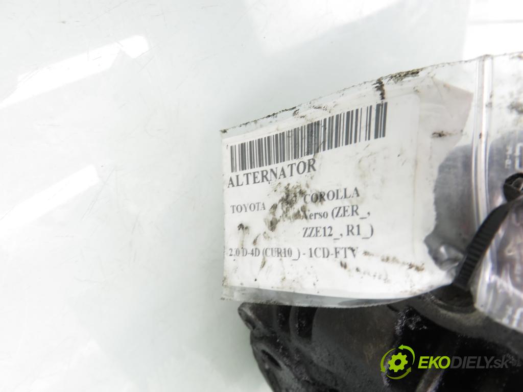 TOYOTA COROLLA Verso (ZER_, ZZE12_, R1_) MINIVAN 2005 85,00 2.0 D-4D (CUR10_) - 1CD-FTV 1995,00 Alternátor 2706027090 ; 1042103431 (Alternátor)