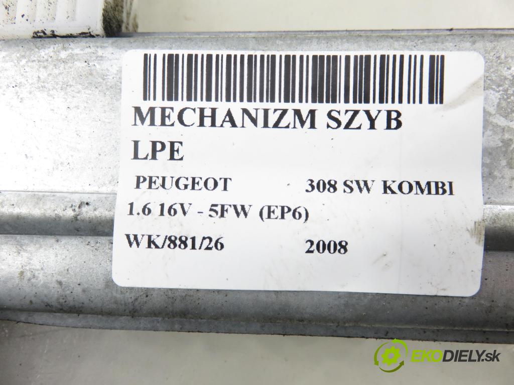 PEUGEOT 308 SW KOMBI 2008 88,00 1.6 16V - 5FW (EP6) 1598,00 Mechanizmus okien 0130822368 ; 9657247680