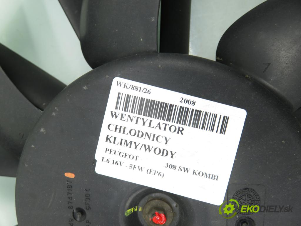 PEUGEOT 308 SW KOMBI 2008 88,00 1.6 16V - 5FW (EP6) 1598,00 ventilátor chladič PODNEBÍ / VODA FC1049874716T