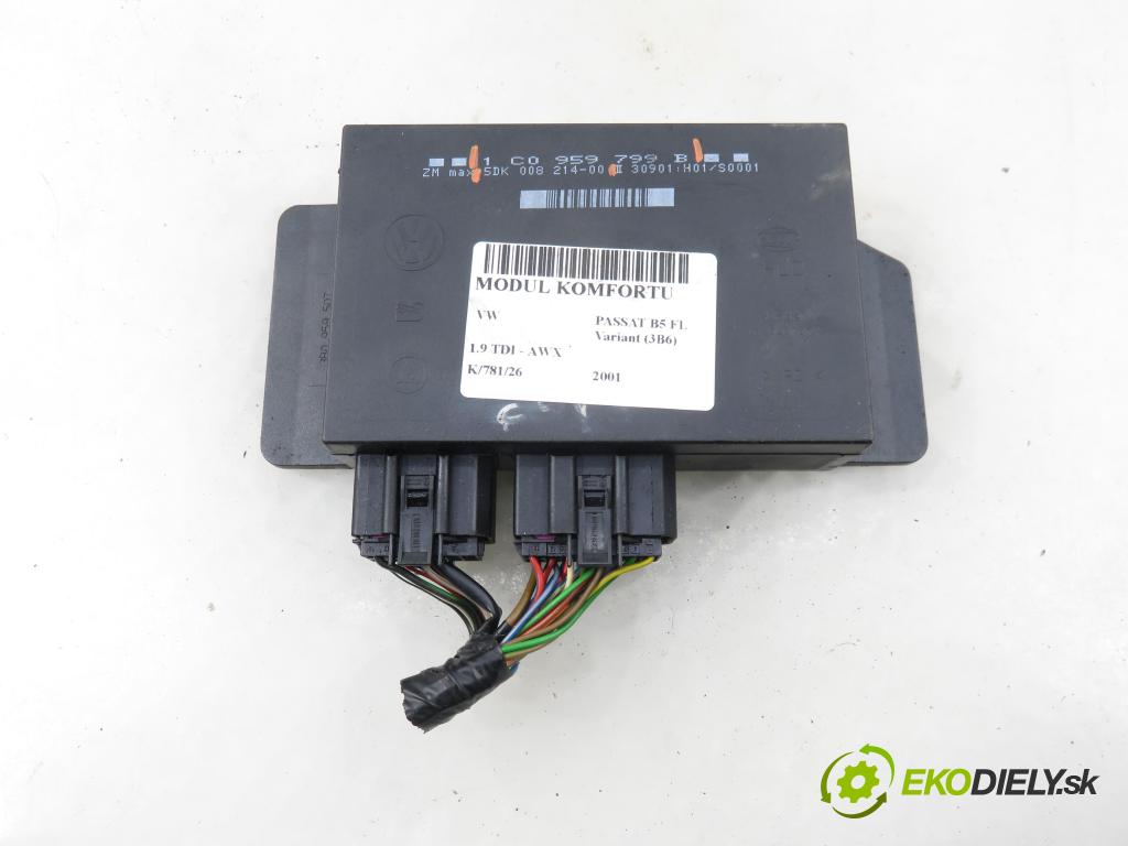 VW PASSAT B5.5 Variant (3B6) KOMBI 2001 96,00 1.9 TDI - AWX 1896,00 MODUL komfortu 1C0959799B ; 5DK00821400