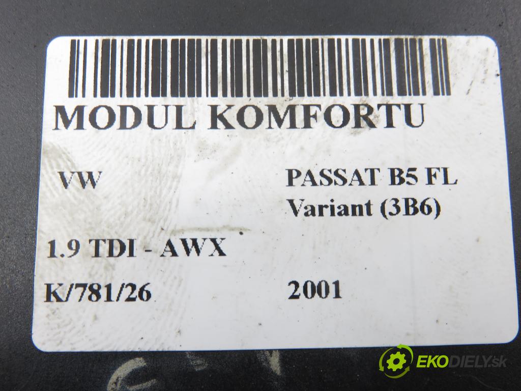 VW PASSAT B5.5 Variant (3B6) KOMBI 2001 96,00 1.9 TDI - AWX 1896,00 MODUL komfortu 1C0959799B ; 5DK00821400