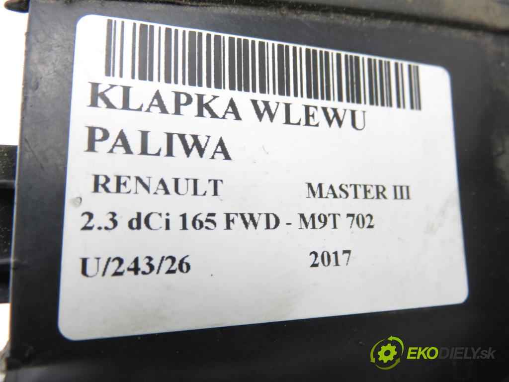 RENAULT MASTER III Platforma / podwozie (EV, HV, UV) KABINA/PLATFORMA 2017 120,00 2.3 dCi 165 FWD - M9T 702 2298,00 Dvierka nádrže paliva 781200017R (Kľučka dverí ostatné)