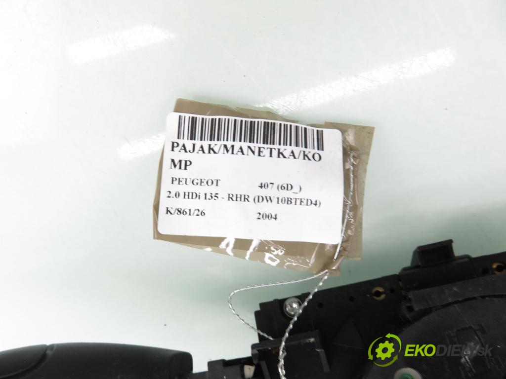 PEUGEOT 407 (6D_) SEDAN 2004 100,00 2.0 HDi 135 - RHR 1997,00 páčka/prepínač 96473051XT