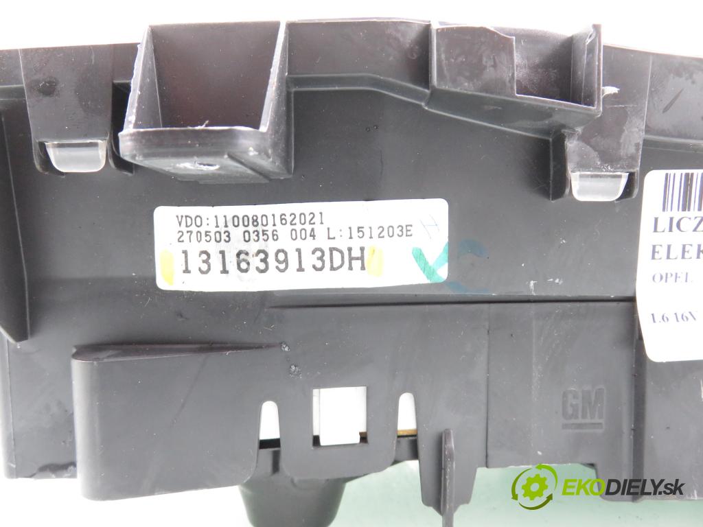 OPEL MERIVA A nadwozie wielkoprzestrzenne (MPV) (X03) HB 2003 74,00 1.6 16V - Z 16 XE 1598,00 Prístrojovka elektrický 13163913DH