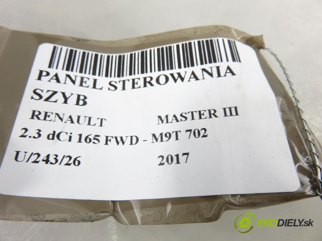 RENAULT MASTER III Platforma / podwozie (EV, HV, UV) KABINA/PLATFORMA 2017 120,00 2.3 dCi 165 FWD - M9T 702 2298,00 Panel ovládania okien 8200637849