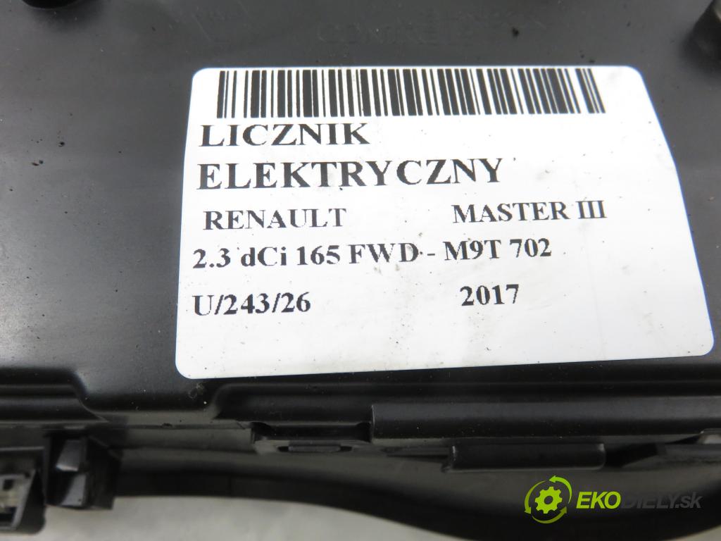 RENAULT MASTER III Platforma / podwozie (EV, HV, UV) KABINA/PLATFORMA 2017 120,00 2.3 dCi 165 FWD - M9T 702 2298,00 Prístrojovka elektrický P248107469R ; 248107469RB