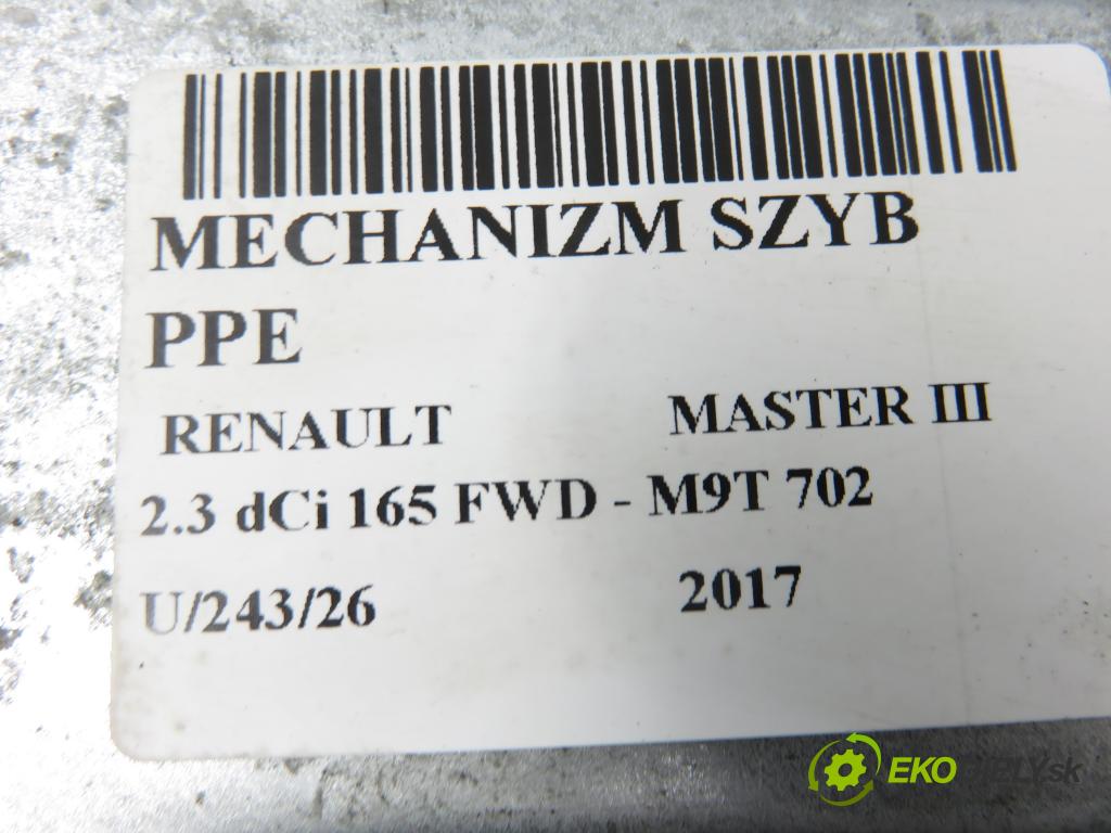RENAULT MASTER III Platforma / podwozie (EV, HV, UV) KABINA/PLATFORMA 2017 120,00 2.3 dCi 165 FWD - M9T 702 2298,00 Mechanizmus okien 807200008R ; 128001031E