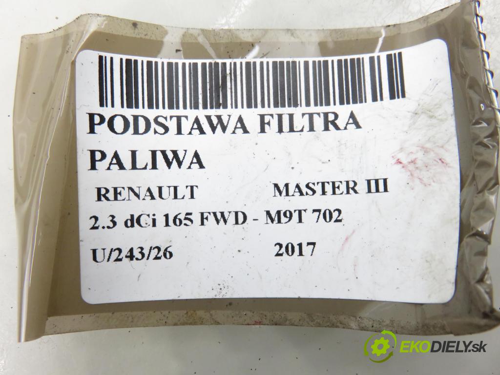 RENAULT MASTER III Platforma / podwozie (EV, HV, UV) KABINA/PLATFORMA 2017 120,00 2.3 dCi 165 FWD - M9T 702 2298,00 Obal filtra paliva 70537512
