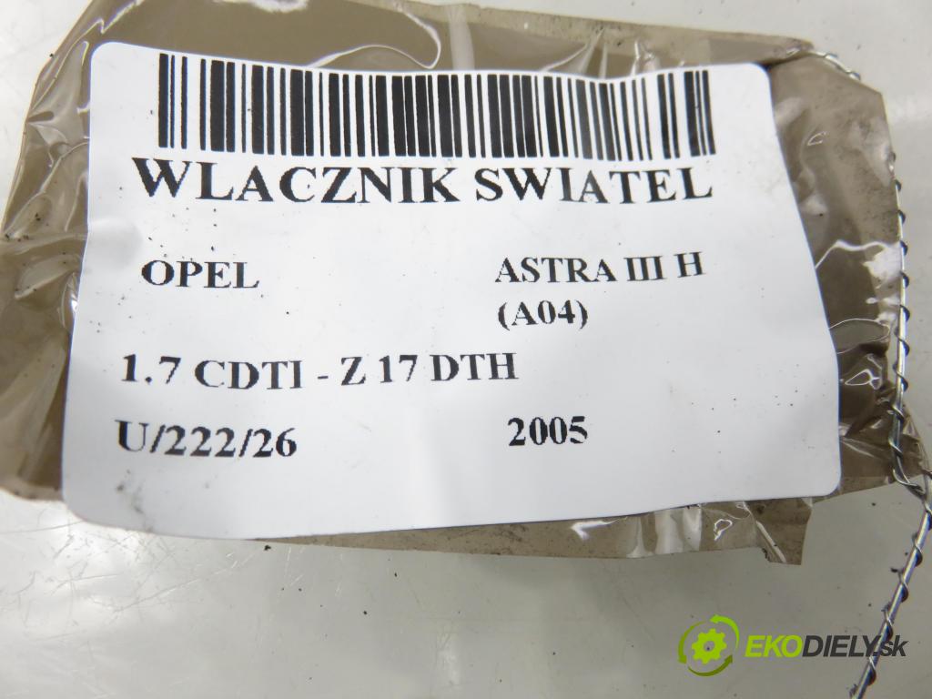 OPEL ASTRA H (A04) HB 2005 74,00 1.7 CDTI 100 - Z 17 DTH 1686,00 prepínač svetlá 13100128ZK
