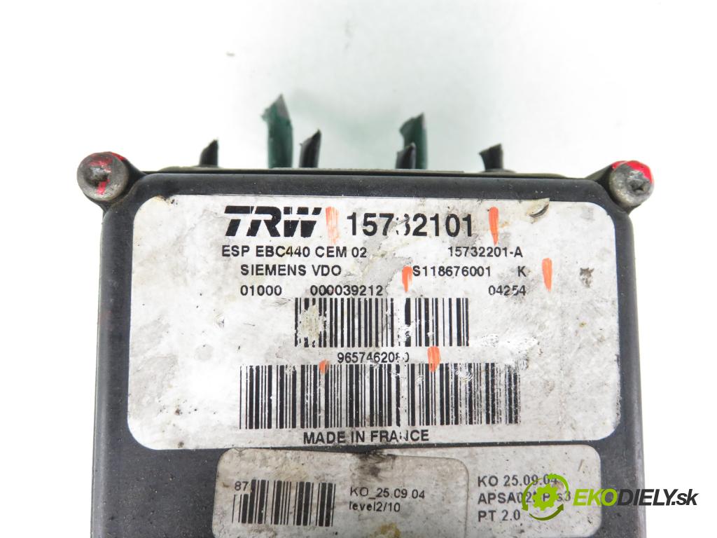 PEUGEOT 407 (6D_) SEDAN 2004 100,00 2.0 HDi 135 - RHR (DW10BTED4) 1997,00 Pumpa ABS S118676001K ; 9657462080 ; 15732101 (Pumpa ABS)