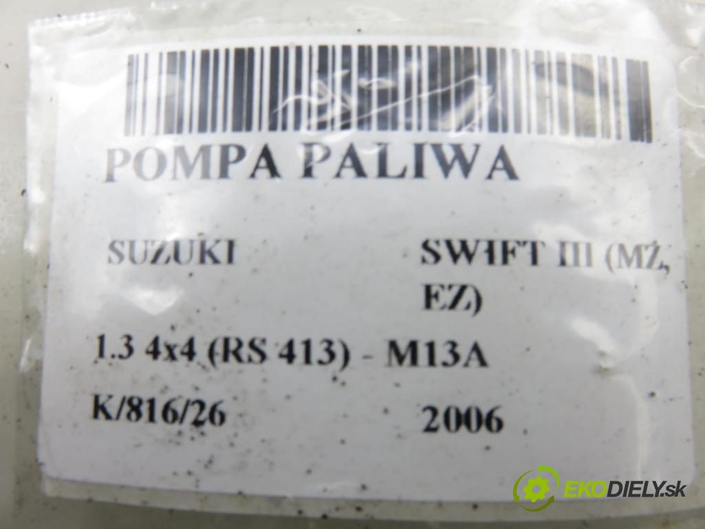 SUZUKI SWIFT III (MZ, EZ) HB 2006 68,00 1.3 4x4 (RS 413) - M13A 1328,00 Pumpa paliva 1510063J12 ; 1019621890