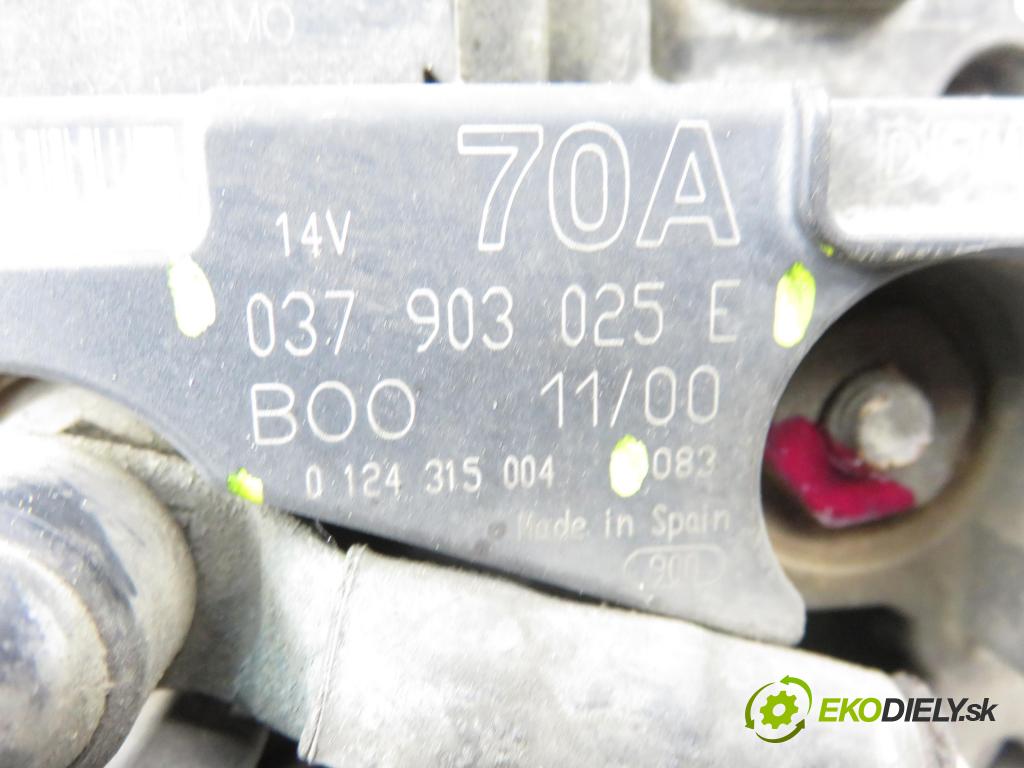 SKODA OCTAVIA I (1U2) LIFTBACK 2000 55,00 1.6 - AEE 1598,00 Alternátor 037903025E ; 0124315004 (Alternátor)