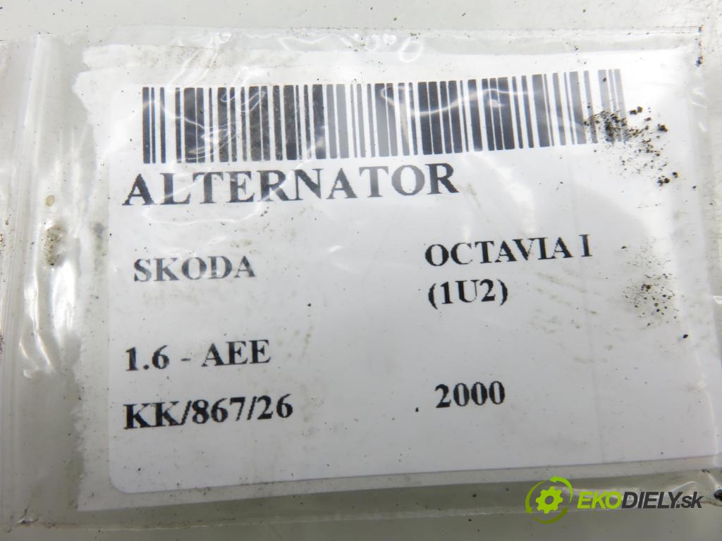 SKODA OCTAVIA I (1U2) LIFTBACK 2000 55,00 1.6 - AEE 1598,00 Alternátor 037903025E ; 0124315004 (Alternátor)