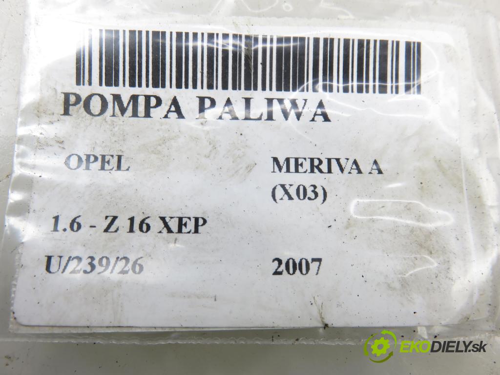 OPEL MERIVA A nadwozie wielkoprzestrzenne (MPV) (X03) HB 2007 77,00 1.6 - Z 16 XEP 1598,00 Pumpa paliva 13196444 ; 0580314133