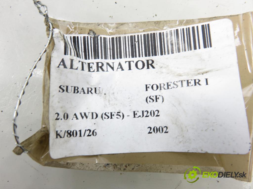 SUBARU FORESTER (SF_) KOMBI 2002 90,00 2.0 SOHC AWD 122 - EJ202 1994,00 Alternátor  (Alternátor)