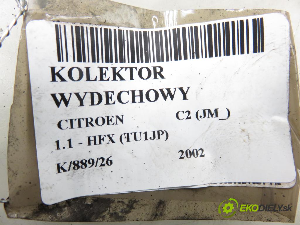 CITROEN C2 (JM_) HB 2002 44,00 1.1 - HFX (TU1JP) 1124,00 Potrubie VYČERPAT: 9636862310 (Výfukové potrubie)