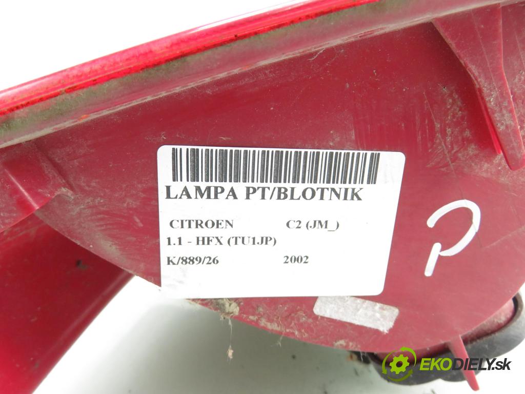CITROEN C2 (JM_) HB 2002 44,00 1.1 - HFX (TU1JP) 1124,00 světlo pravé zadní 9649864480