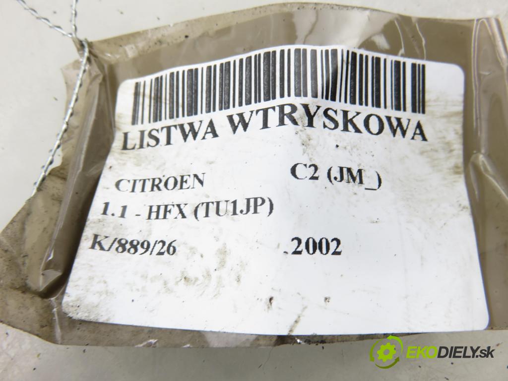 CITROEN C2 (JM_) HB 2002 44,00 1.1 - HFX (TU1JP) 1124,00 Lišta vstrekovacia 9628982980D ; IPM002 (Vstrekovacia lišta)