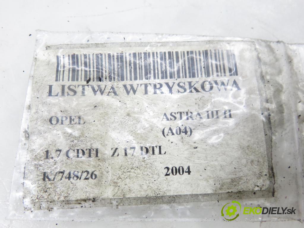 OPEL ASTRA H (A04) HB 2004 59,00 1.7 CDTI - Z 17 DTL 1686,00 Lišta vstrekovacia 0445214049 ; 0281100398 (Vstrekovacia lišta)