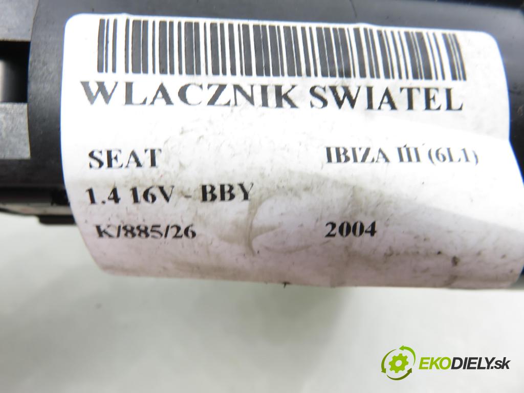 SEAT IBIZA III (6L1) HB 2004 55,00 1.4 16V - BBY 1390,00 prepínač svetlá 6L1941531AD