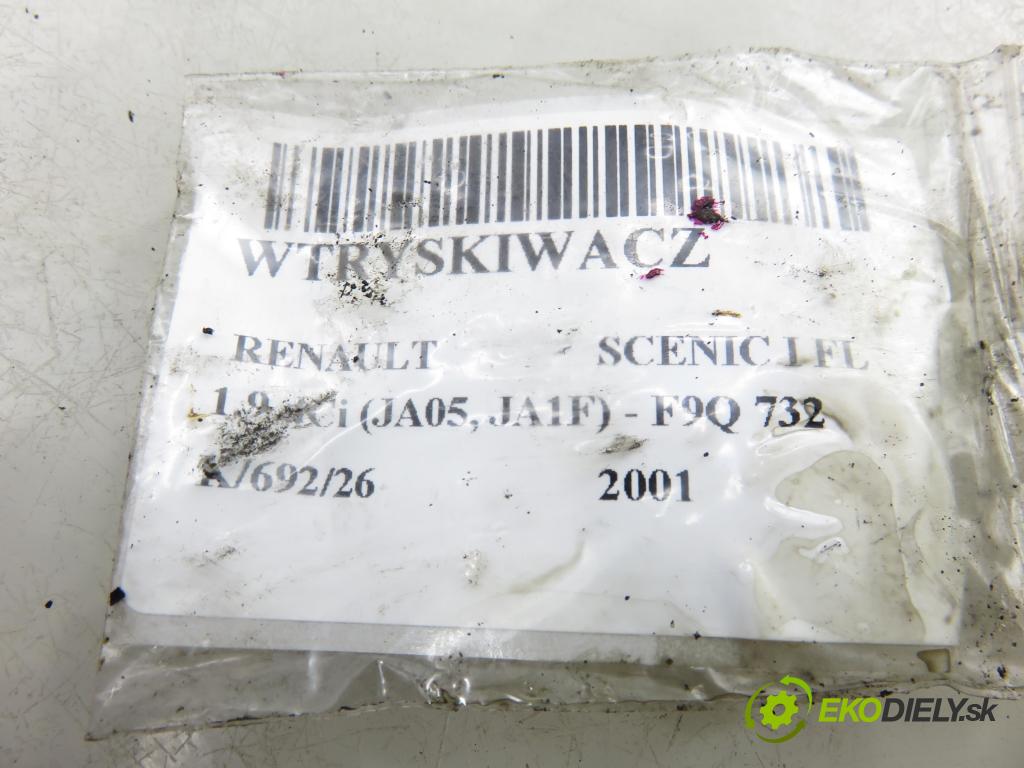 RENAULT SCENIC I (JA0/1_) MINIVAN 2001 75,00 1.9 dCi (JA05, JA1F) - F9Q 732 1870,00 vstrekovač 0445110021 ; 7700111014 (Vstrekovač paliva)