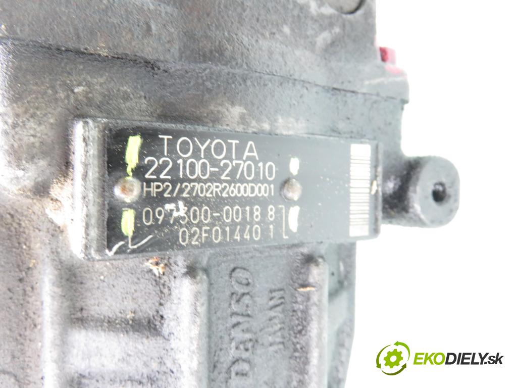 TOYOTA RAV 4 II (_A2_) SUV 2005 85,00 2.0 D-4D 4WD 116 - 1CD-FTV 1995,00 Pumpa vysokého tlaku 2210027010 ; 09730000188