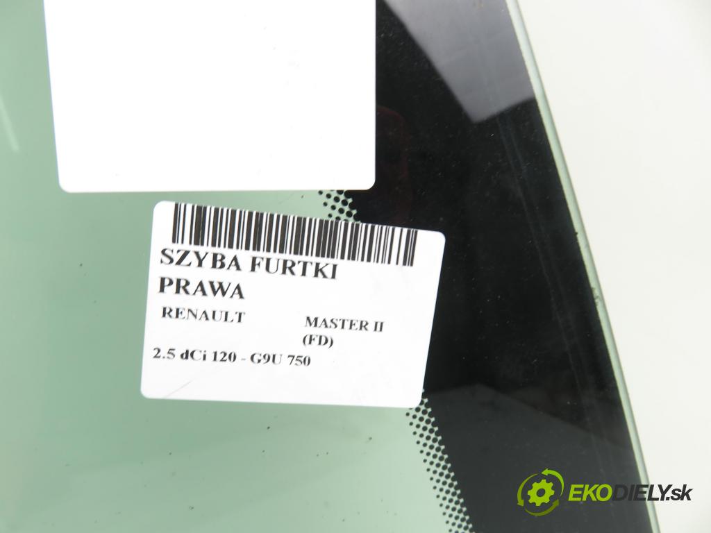 RENAULT MASTER II Skrzynia (FD) FURGON 2006 84,00 2.5 dCi 120 - G9U 750 2464,00 Okno dvierka pravá