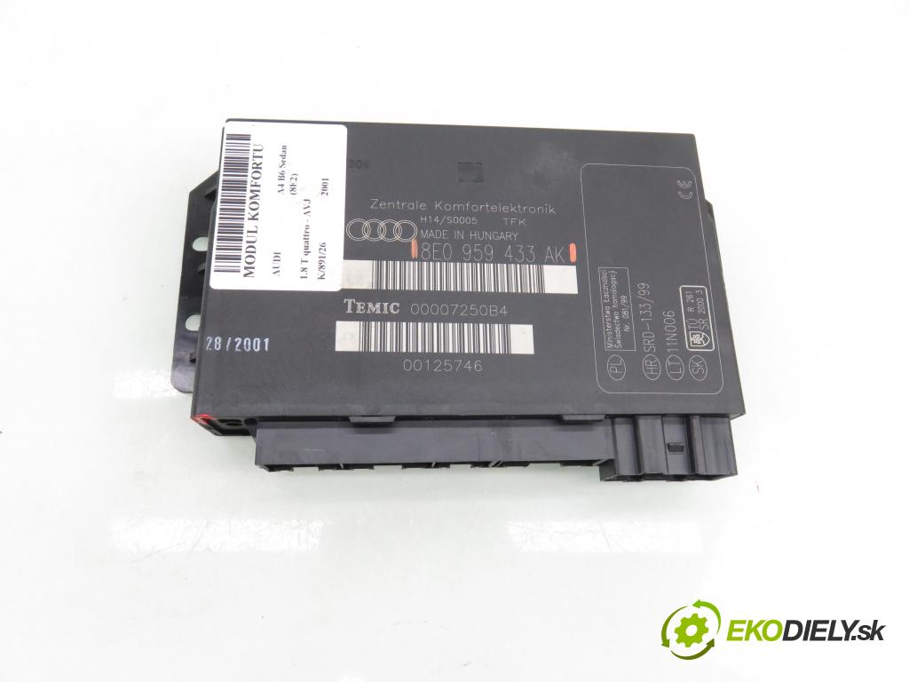 AUDI A4 (8E2, B6) SEDAN 2001 110,00 1.8 T quattro - AVJ 1781,00 MODUL komfortu 8E0959433AK