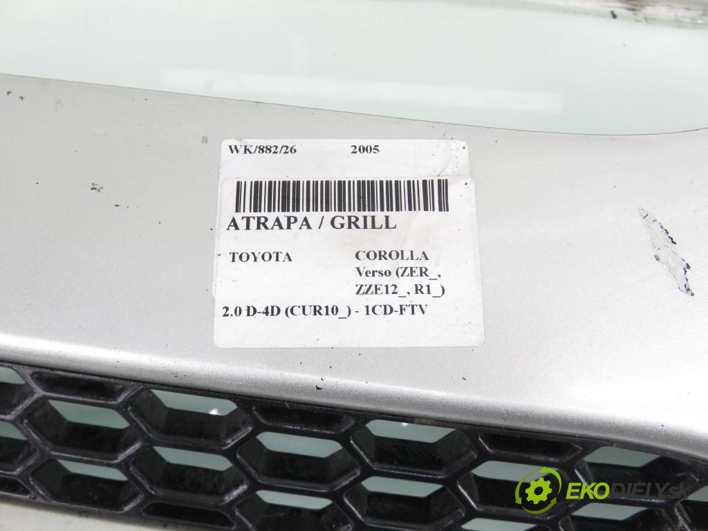 TOYOTA COROLLA Verso (ZER_, ZZE12_, R1_) MINIVAN 2005 85,00 2.0 D-4D (CUR10_) - 1CD-FTV 1995,00 Mriežka / maska 531110F020