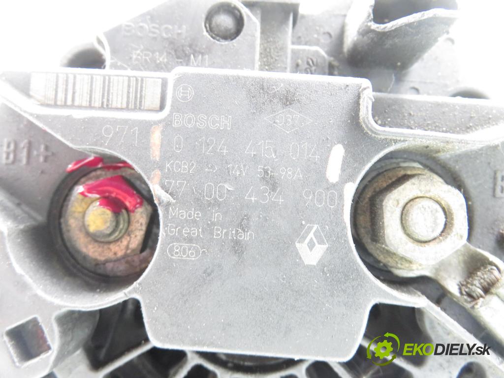 RENAULT SCENIC I (JA0/1_) MINIVAN 2000 79,00 1.6 - K4M 700 1598,00 Alternátor 0124415014 ; 7700434900 (Alternátor)