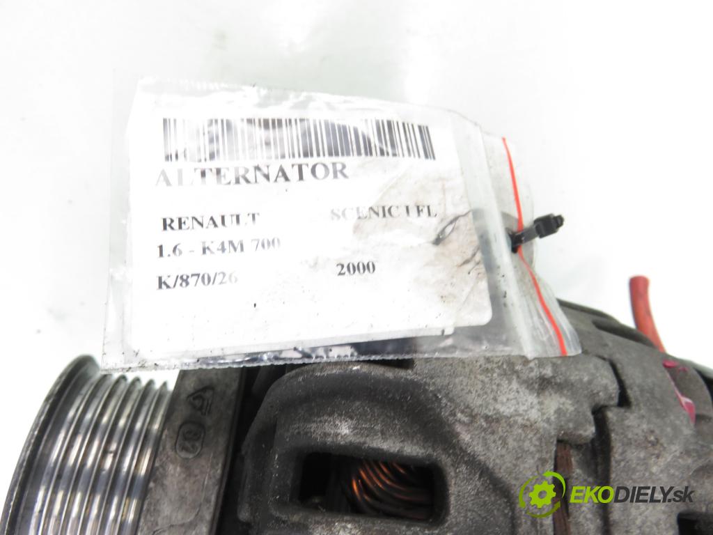 RENAULT SCENIC I (JA0/1_) MINIVAN 2000 79,00 1.6 - K4M 700 1598,00 Alternátor 0124415014 ; 7700434900 (Alternátor)