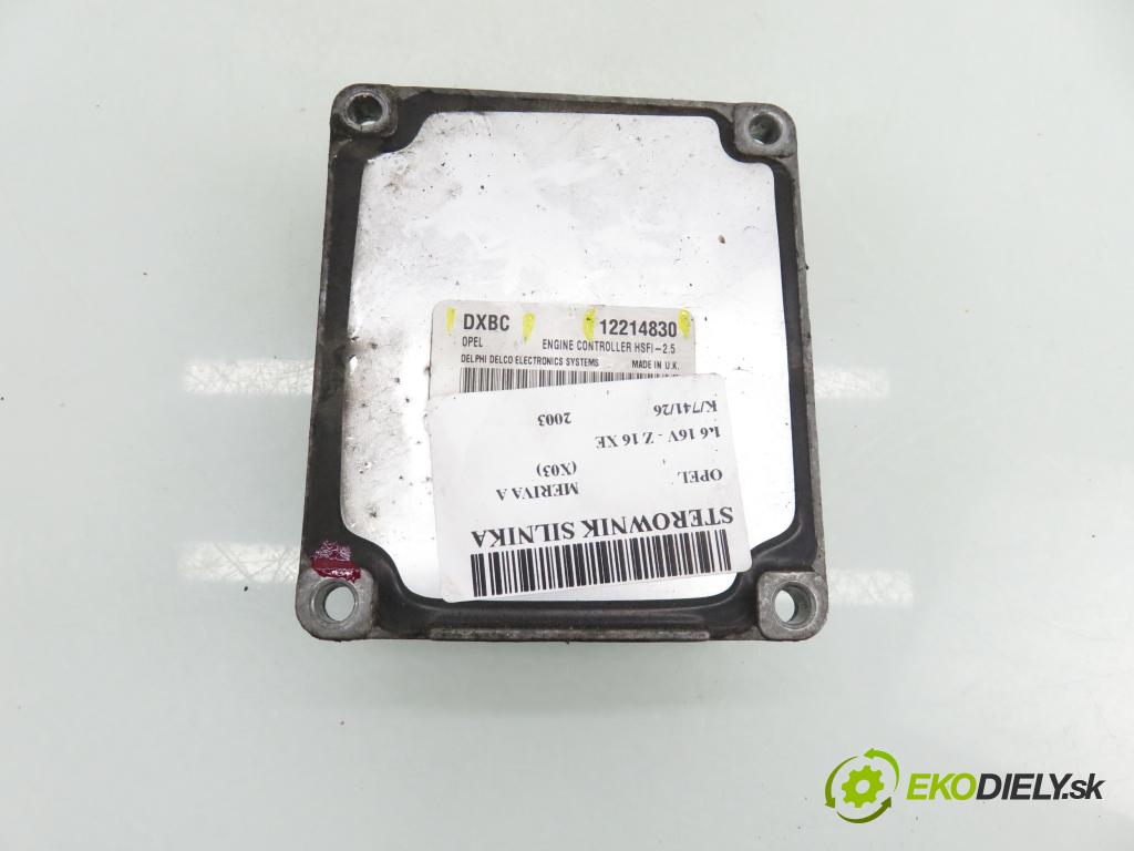 OPEL MERIVA A nadwozie wielkoprzestrzenne (MPV) (X03) HB 2003 74,00 1.6 16V - Z 16 XE 1598,00 Riadiaca jednotka Motor 12214830