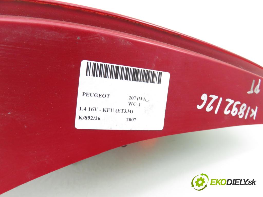 PEUGEOT 207 (WA_, WC_) HB 2007 65,00 1.4 16V - KFU (ET3J4) 1360,00 světlo pravé zadní 9649986580