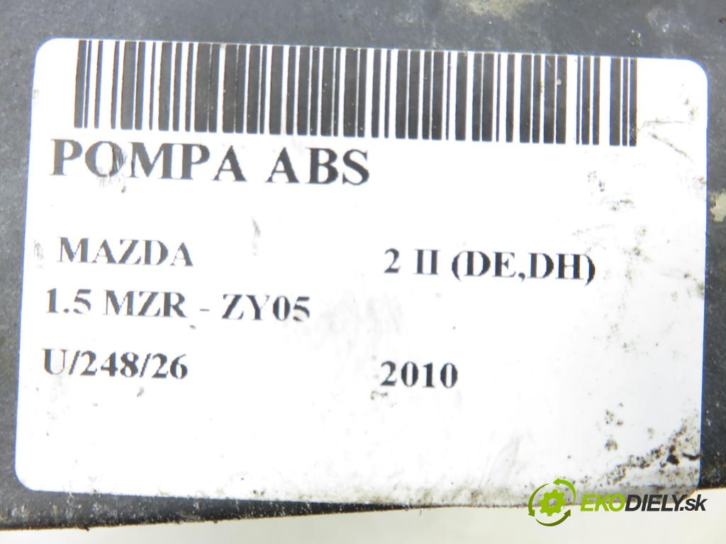 MAZDA 2 (DE_, DH_) HB 2010 75,00 1.5 MZR - ZY05 1498,00 Pumpa ABS 06210909403 ; 000403531C4 ; DF74437A0D (Pumpa ABS)