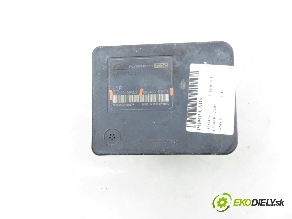 MAZDA 2 (DE_, DH_) HB 2010 75,00 1.5 MZR - ZY05 1498,00 Pumpa ABS 06210909403 ; 000403531C4 ; DF74437A0D (Pumpa ABS)