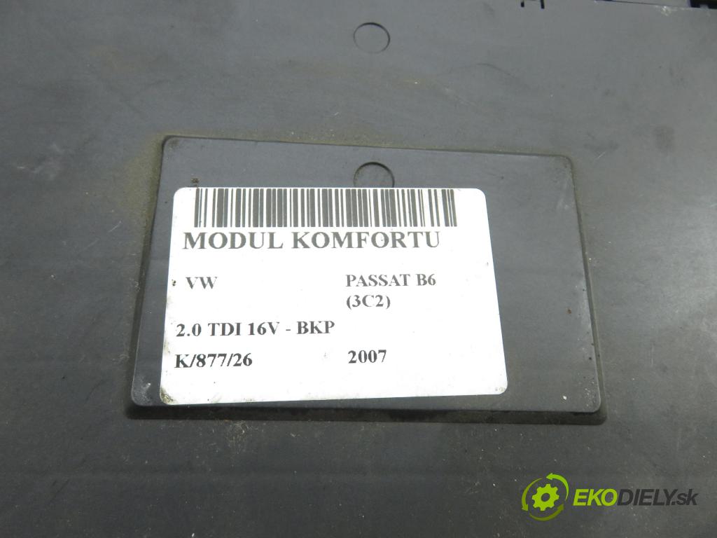VW PASSAT B6 (3C2) SEDAN 2007 103,00 2.0 TDI 16V - BKP 1968,00 MODUL komfortu 3C0937049AJ
