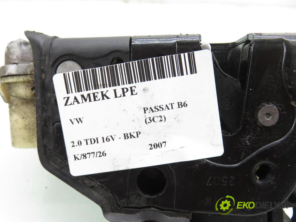 VW PASSAT B6 (3C2) SEDAN 2007 103,00 2.0 TDI 16V - BKP 1968,00 zámok 3C1837015A