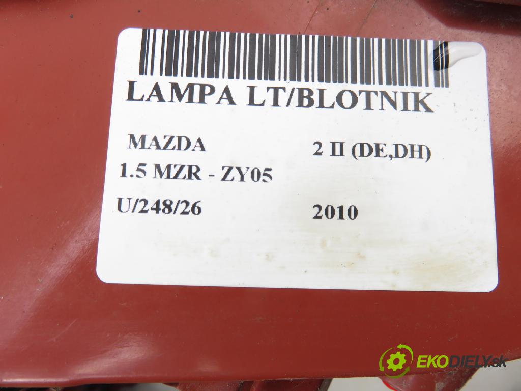 MAZDA 2 (DE_, DH_) HB 2010 75,00 1.5 MZR - ZY05 1498,00 Svetlo ľavé zadné D65151160