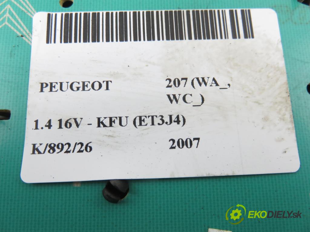 PEUGEOT 207 (WA_, WC_) HB 2007 65,00 1.4 16V - KFU (ET3J4) 1360,00 Prístrojovka elektrický 9662903780 ; A2C53190330