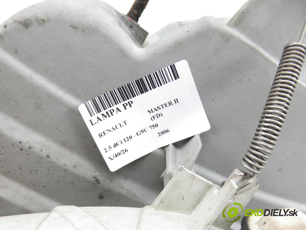 RENAULT MASTER II Skrzynia (FD) FURGON 2006 84,00 2.5 dCi 120 - G9U 750 2464,00 Svetlo PP 8200163518E