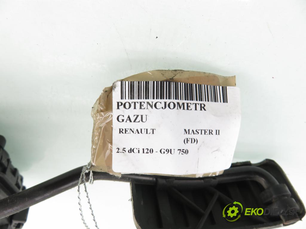RENAULT MASTER II Skrzynia (FD) FURGON 2006 84,00 2.5 dCi 120 - G9U 750 2464,00 Potenciometer plynu 6PV00811904 ; 7700314525 (Potenciometer plynového pedálu)